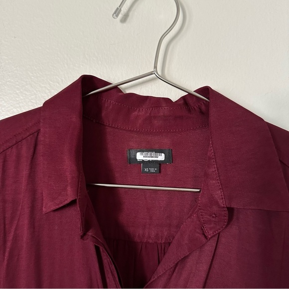ann taylor loft •chic burgundy utility jumpsuit• size xs